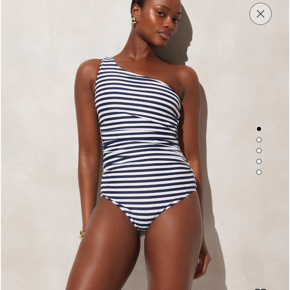 NWT JCrew swimsuit white and blue striped